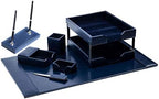Dacasso Navy Blue Bonded Leather 9-Piece Desk Set (D5009) by Dacasso