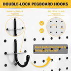 ELEAD 286-Piece Extra Thick Pegboard Hooks Set, 1/4" Heavy Duty Black Peg Board Organizer Accessories with Bins, Metal Pegboard Accessories with Pegs Lock, Peg Board Hooks for Hanging - Image 6
