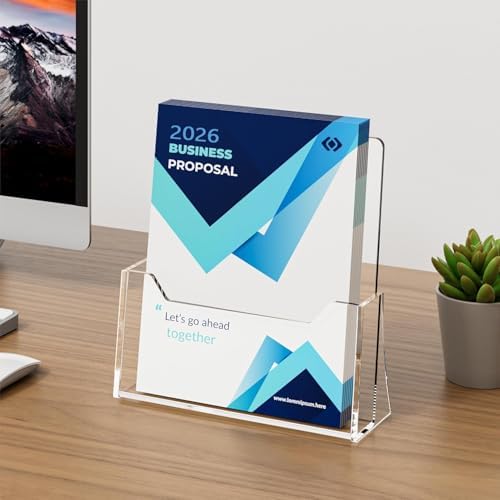 Acrylic Brochure Holder 8.5 x 11 inch 6 Pack, Flyer Holders Display Stand - Image 7
