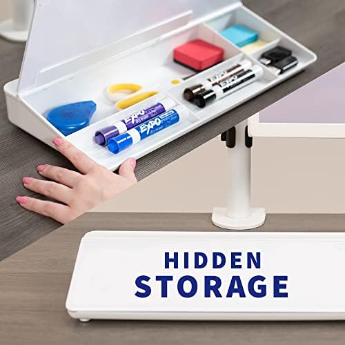 VIVO White Glass 16 x 7 in Dry Erase Board with Storage, DESK-WB16A - Image 5