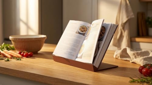 PLA Open Bookrest: Lightweight Kitchen Recipe Holder, Card Display, Classroom Decor, Bible Stand, Reading Easel, Made in USA, Book Stands for Display. (Silver) - Image 7