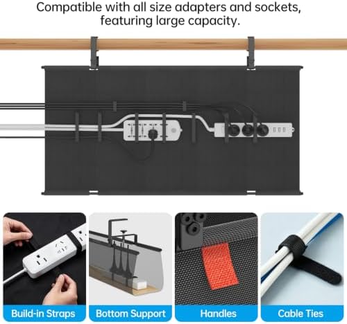 Heavy Duty No Drill Under Desk Cable Management Tray 28 inch - Image 3