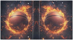 JIPONI 3 Ring Binder Basketball Fire 1 Inch Round Binders for Men Women Students, Cute File Organizer for Office Home School - Image 2