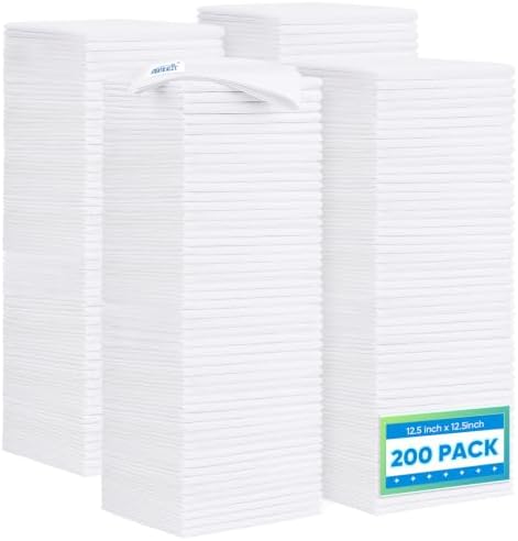 HOMEXCEL White Microfiber Cleaning Cloth 200PK, Towels for Cars, 12.5×12.5" by HOMEXCEL