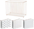 Y YOMA 1 Pack Rose Gold Desktop Hanging File Organizer | 12 Pack Rose Gold Hanging File Folders with Tabs & Insert | Letter Size Metal File Kit for Desk Home Office, I Shaped by YYOMA