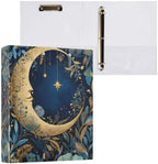 ALAZA Moon Flower Witchy 3 Ring Binder 1.5 Inch Three Ring Office Binders w/clipboard & 3 Pockets, Hold 200 Sheets, 2 pcs - Image 3