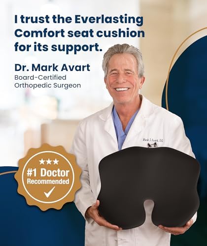 Everlasting Comfort Car Seat Cushion for Driving - Orthopedic Car Cushion for Office, Travel, Gaming Chair Memory Foam Driver Booster for Short People, Non-Slip, Washable Cover, Back & Sciatica Relief - Image 7