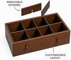 Solid Wood Desk Organizer with Drawer and Adjustable A4 Tray - Image 6