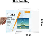 MaxGear Acrylic Wall Mount Sign Holder, 8.5 x 11 Landscape, 12 Pack - Image 2