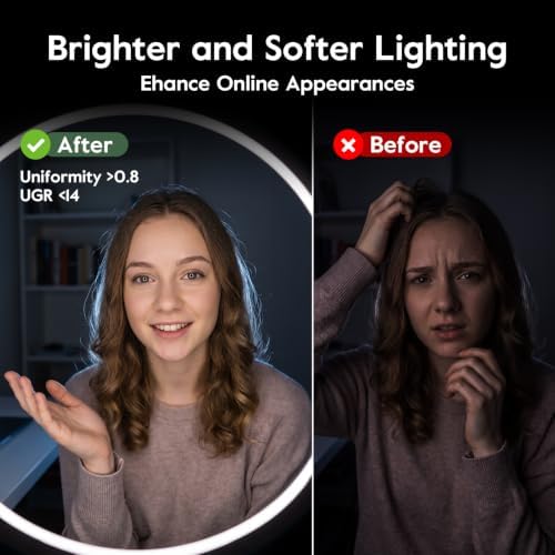 Zoom Lighting for Computer, 8 inch Ring Light with Stand for Desk - Image 4
