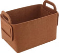 Minoisome Storage Basket Felt Storage Bin Collapsible& Convenient Box Organizer with Carry Handles for Office Bedroom Closet Babies Nursery Toys Laundry (Brown, 15.7inch（L）×11inch（W）×10inch（H）) by Unknown