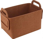 Minoisome Storage Basket Felt Storage Bin Collapsible& Convenient Box Organizer with Carry Handles for Office Bedroom Closet Babies Nursery Toys Laundry (Brown, 15.7inch（L）×11inch（W）×10inch（H）) by Unknown