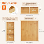 Lifewit Drawer Organizer 15 Pack(33 Grid) with 18 Inserts - Image 2