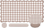 Brown Gingham Scalloped Desk Mat Set, Mouse Pad with Gel Wrist Rest,Ergonomic Keyboard Wrist Support for Women Non-Slip Desk Pad Home Office Decor by Unknown