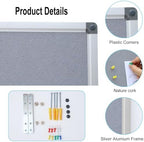 DEVELOP 48x36 Inch Large Gray Felt Bulletin Board, Wall Mounting Pin Memo Notice Cork Board with Silver Aluminium Frame for Office, Home, and Classroom, Includes 10 Push Pins - Image 2