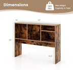 GOFLAME 4 Cubes Desktop Bookshelf, 37” Tabletop Wood Desk Shelf for Computer Monitor, Modern Countertop Desk Display Hutch Storage Organizer Shelf for Home Office, Dorm, Study, Rustic Brown - Image 3