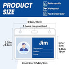 200 Pcs Horizontal Badge Holders, Extra Thick ID Card Name Tag Badge Holder with Resealable Zip, Waterproof ID Badge Holder - Image 2