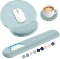Sushret Mouse Pad and Keyboard Wrist Rest, 3-in-1 Gel Memory Foam Ergonomic Mouse Pad with Wrist Rest Set, Gaming Mousepad Arm Cushion Support for Computer Office Desk Accessories Cute, Seafoam Blue by Sushret