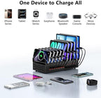300W Charging Station with 24 Ports,USB Fast Charger for Multiple Devices,Multi Charger Station Organizer Compatible with Smart Power Delivery,Phone,Tablet,Charging Station for Home,Office,School - Image 4