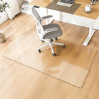 Glass Chair Mat Heavy 54" x 32" -1/5" Thick Premium Tempered Glass Duty Hard Glass Chair Mats -for Office Chair on Carpet or Hard Floor with 4 Anti-Slip Pads by Tcyzest