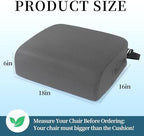 MABOZOO Extra Thick Chair Cushions,Office Chair Booster Seat Cushion to Raise Seat Height for Pain Relief,18 x 16 x 6 inch Non Slip Memory Foam Thick Cushion with Carry Handle（Dark Grey） - Image 3
