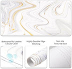 QiyI PU Leather Desk Mat Set, 4-in-1 Ergonomic Wrist Rest, Marble Stripes - Image 5