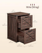 VASAGLE File Cabinet with 2 File Drawers, Printer Stand, Fit A4 Letter Size - Image 2