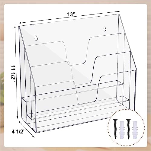 Estune Acrylic Vertical File Organizer Horizontal Triple File Folder Holder - Image 2