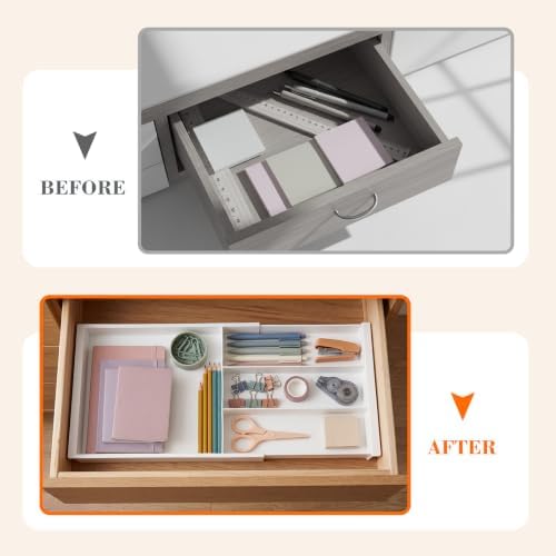 Briwooody 2 Pcs Hanging Sliding Drawer Tray with Adjustable Dividers - Image 6