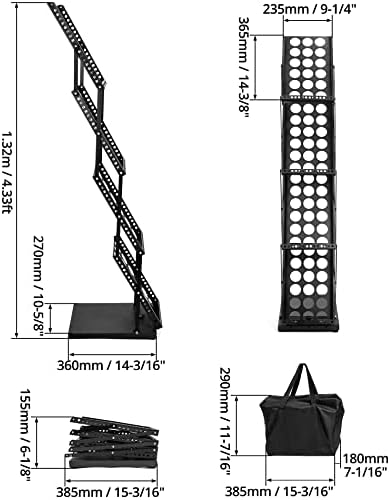 QWORK Magazine Brochure Display Rack Stand, 4 Pocket Foldable Literature Catalog Rack Book Holder Tradeshow Display Stand, for Office Store and Exhibition Trade Show (Black) - Image 5