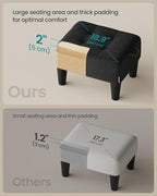 SONGMICS Foot Stool, Small Linen-Look Fabric Ottoman with Thick Cushion - Image 4