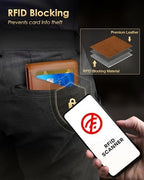 QLD 2026 Wallet for Men - RFID Blocking Slim Minimalist Wallet, Brown - Image 4