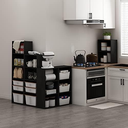 Furinno LUDER 3-Tier Book Shelf, Open Shelves Bookshelf, Blackwood - Image 2