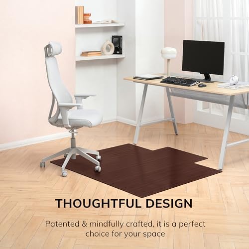 Anji Mountain 57" x 55" Bamboo Office Chair Mat for Carpet & Hardwood Floor - Image 4
