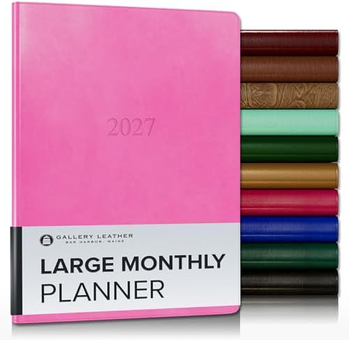 Gallery Leather Large Monthly Planner 2026-2027 Acadia Hope by GalleryLeather