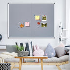 DEVELOP 48x36 Inch Large Gray Felt Bulletin Board, Wall Mounting Pin Memo Notice Cork Board with Silver Aluminium Frame for Office, Home, and Classroom, Includes 10 Push Pins - Image 6
