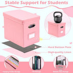 DOSTATNI School Years Organizer Kit K-12 School Years Memory Keeper with 15 Hanging File Folders Plastic 4 different Labels Memory Keepsake Box for kids Storage Pictures File Keeper (Pink) - Image 4