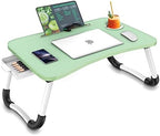 Zapuno Multi-Function Laptop Bed Table with Storage Drawer and Cup Holder, Lap Desk Stand Tray for Eating, Reading and Working by Zapuno