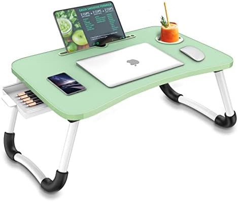 Zapuno Multi-Function Laptop Bed Table with Storage Drawer and Cup Holder, Lap Desk Stand Tray for Eating, Reading and Working by Zapuno