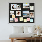 Large Cork Bulletin Board, 48 X 36 in Foldable Silver Aluminium Frame Noticeboard for Wall, 4'x 3' Large Wall Mounted Memo Notice Pin Board with 28 Push Pins for School, Home & Office (Black) - Image 6