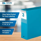 Premium Economy 3-Ring Binder, Spine Label, 3" Round Rings, Turquoise, 6 Pk - Image 4