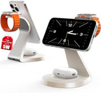3 in 1 Charging Station for Apple Devices,Mag-Safe Charger Stand Fast Charging,Wireless Charger for iPhone 16/15/14/13/12 Series,& AirPods,& iWatch(USB Charger Included) by LONGCONN