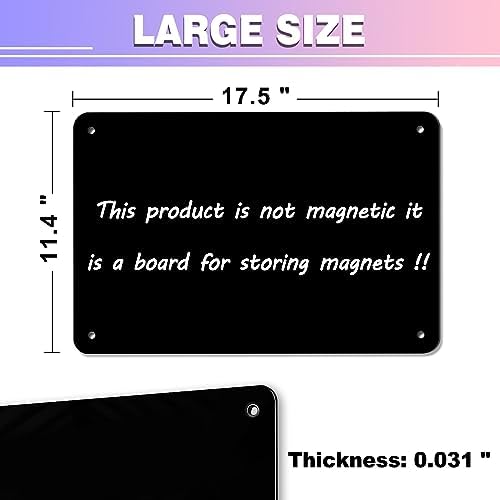 2Pack Black Magnetic Board,17.5" x 11.4" Magnet Bulletin Board to Display Magnetic Notes, Poetry, Photos, Suitable for Wall, Refrigerator, Cabinet etc, Come with 8 Pcs Dual Lock Tape and Screws - Image 2