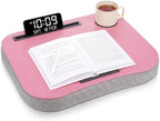 Lewtemi Peach Pink Laptop Lap Desk with Cushion Cup Holder and Stopper Padded and Phone Holder Couch Bed Sofa Fits up to 15.6 Inch Portable Lap Desk for Home Office Study Writing by Lewtemi