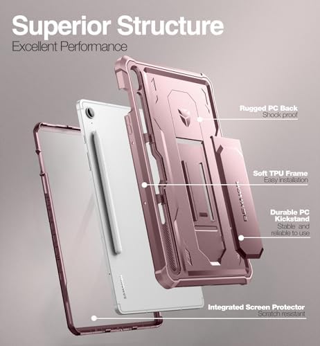 Dexnor Case for Samsung Galaxy Tab S10 Lite /S10 FE/S9 FE 10.9 Inch(2025/2023), [Built in Screen Protector & Kickstand] with Pen Holder Heavy Duty Full Body Cover for S9 FE 5G Tablet Case -Pink - Image 5