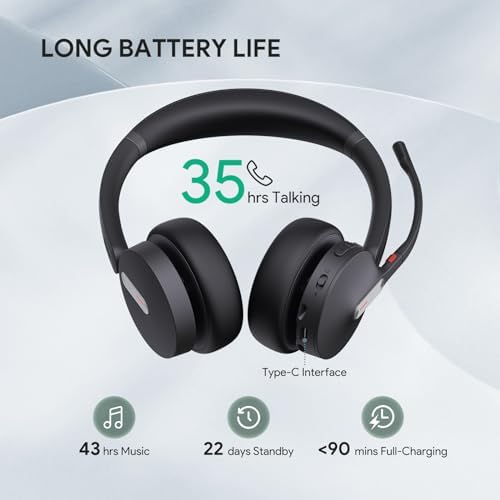 Yealink BH70 with Stand, Wireless Teams Headset with AI Mic Flip-to-Mute - Image 3
