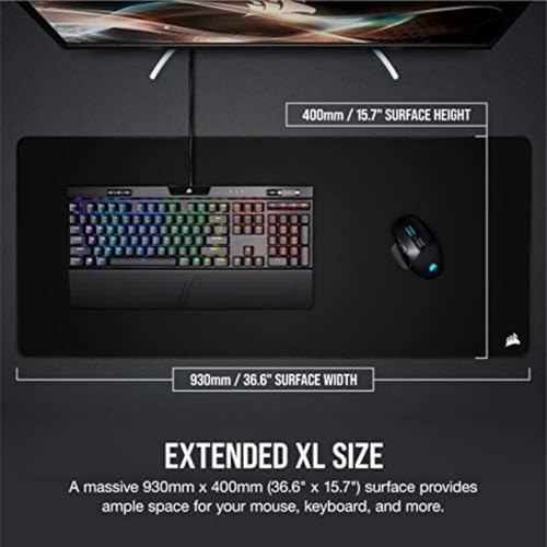 Corsair MM350 PRO Spill-Proof Cloth Gaming Mouse Pad – Extended XL – Black - Image 5