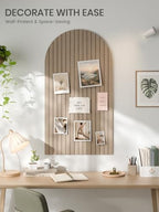 Large Arched Felt Bulletin Board 47.2''×25.5'', Taupe - Image 2