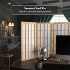 2 ft. Short Desktop Window Pane Shoji Screen - Natural - 3 Panels - Image 2