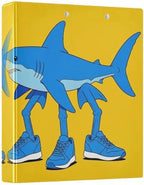 ALAZA Tralalero Tralala Meme Italian Brainrot Shark 7 3 Ring Binder 1.5 Inch Three Ring Office Binders w/clipboard & 3 Pockets, Hold 200 Sheets, 2 pcs by ALAZA